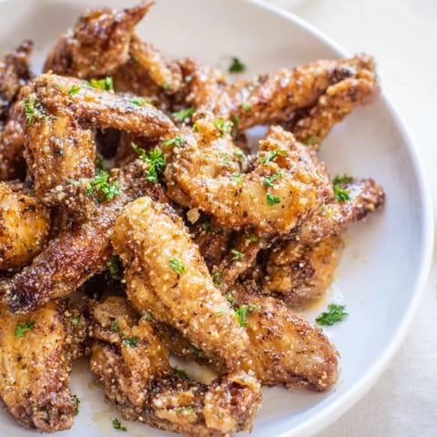 Close-up of baked Lemon Pepper Wings, showcasing the tangy lemon glaze and coarse pepper.