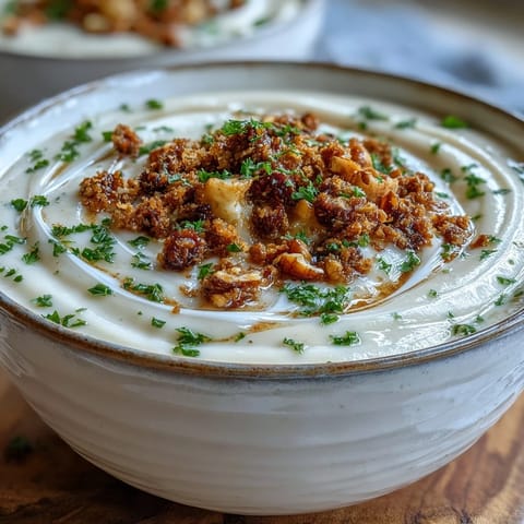 Celeriac Soup With Hazelnut Crumble