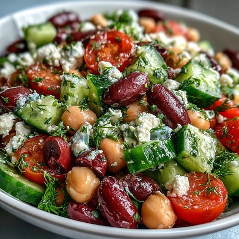 Greek Bean Salad Lemon Marinated