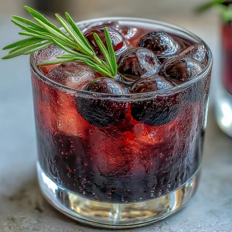 Smoky barrel-aged bourbon and tart black currant liqueur swirl in this elegant cocktail over clear ice.