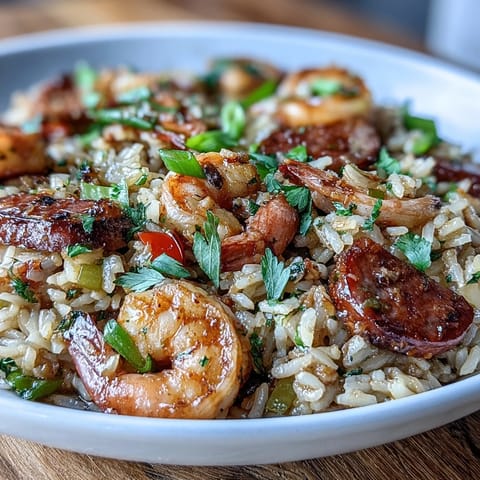 Rich Southern dirty rice recipe featuring smoky sausage, tender shrimp, and bold Cajun spices in every bite.  