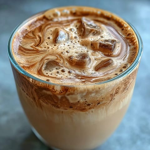 Creamy coffee protein shake blended with banana, almond milk, and vanilla for a smooth, energizing breakfast.