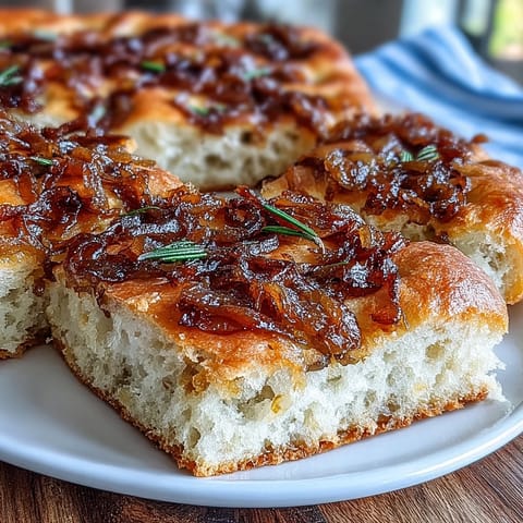 Sourdough Onion Focaccia Bread