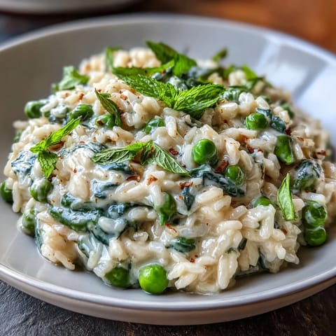 Spring Pea Mint Risotto
