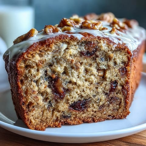 A golden loaf of high-protein banana bread with Greek yogurt, moist and fragrant, perfect for a wholesome breakfast or post-workout snack.