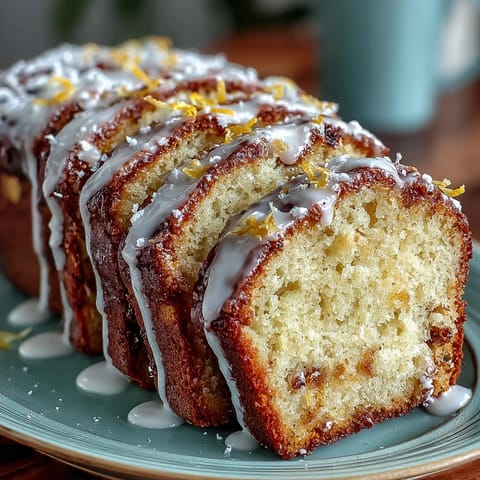Moist Limoncello pound cake with lemon glaze, golden crust and zesty drizzle, perfect for dessert or tea.  
