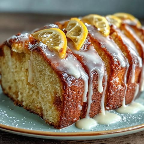 Bright citrus pound cake infused with Limoncello liqueur, topped with tangy lemon glaze for a refreshing finish.  