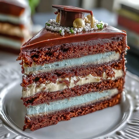 High school graduation ombre layer cake with smooth buttercream and colorful layers