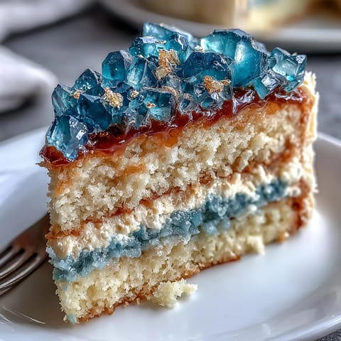 Teal and gold geode slice graduation cake, featuring sparkling sugar crystals and elegant edible gold accents.