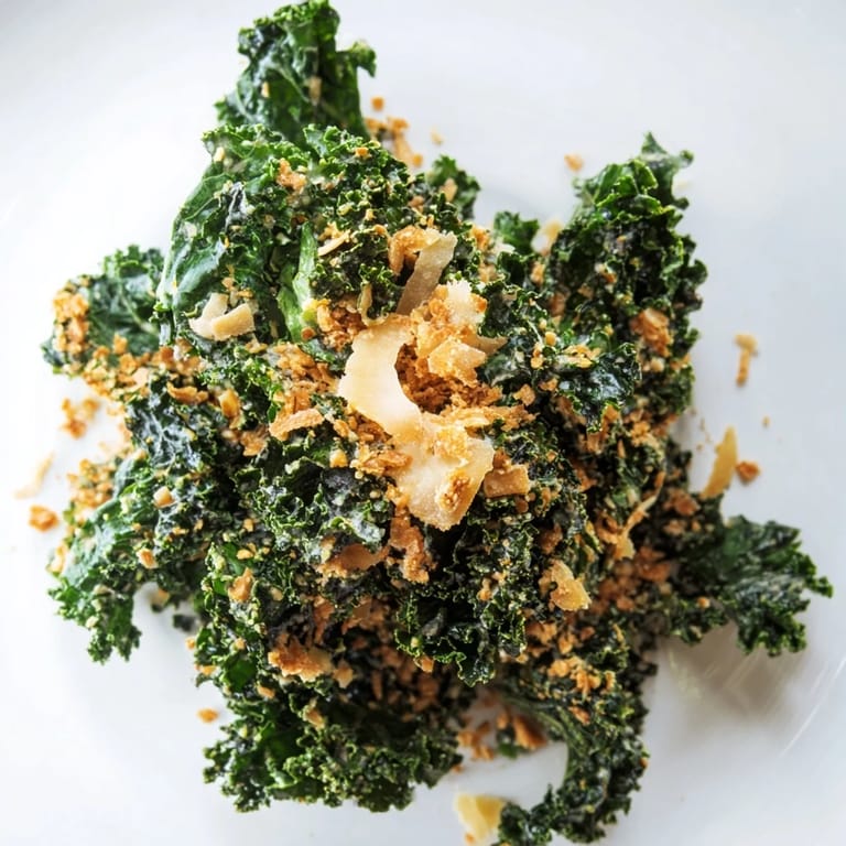 Garlic Parmesan Kale Salad garnished with fresh cracked pepper and Parmesan shavings, perfect as a healthy side or lunch.