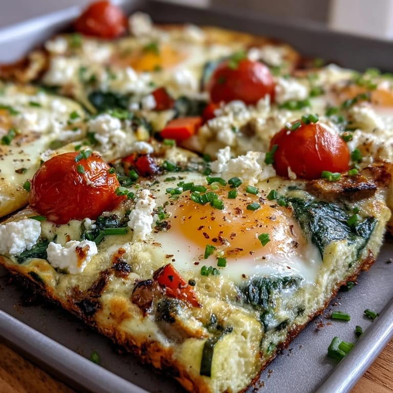 Fluffy High-Protein Sheet Pan Eggs, a healthy, colorful breakfast straight from the oven.