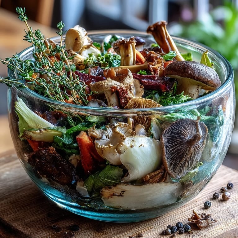 Steaming Vegetable Broth From Scraps in a glass jar, showcasing its rich amber color, ready for sipping or cooking.