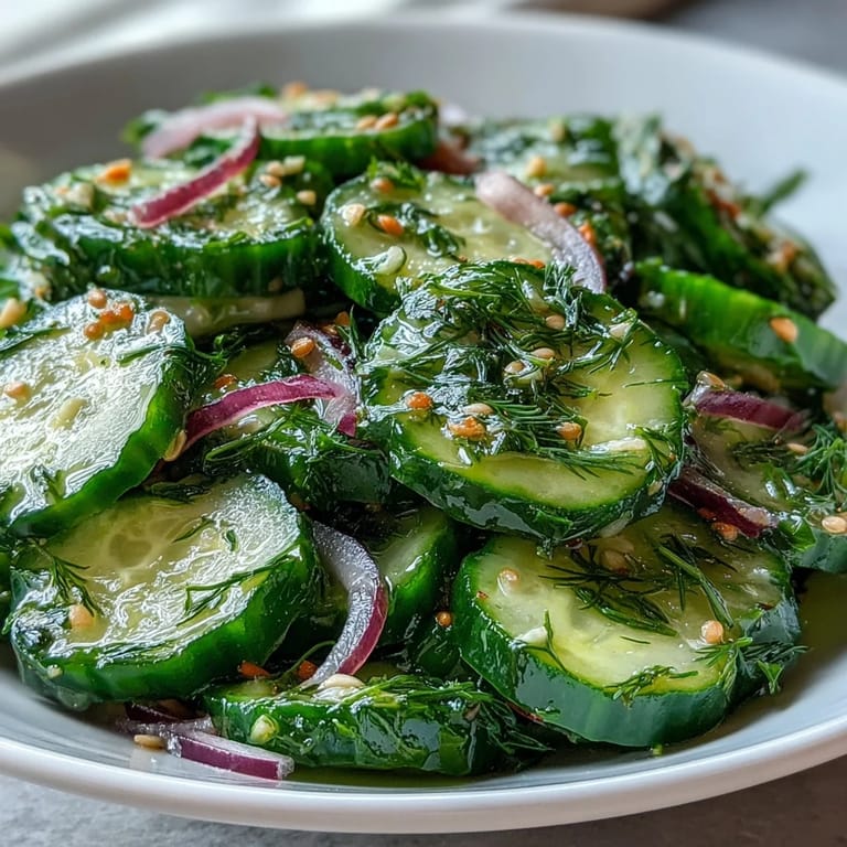 A chilled bowl of Crunchy Cucumber Salad with jicama, carrots, and cherry tomatoes, served as a light vegetarian lunch alongside grilled salmon or fish tacos.