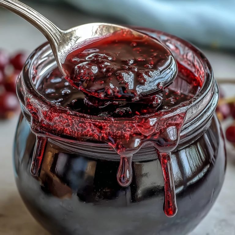 Homemade Black Currant Shrub ingredients: fresh currants, sugar, and apple cider vinegar in glass jars.