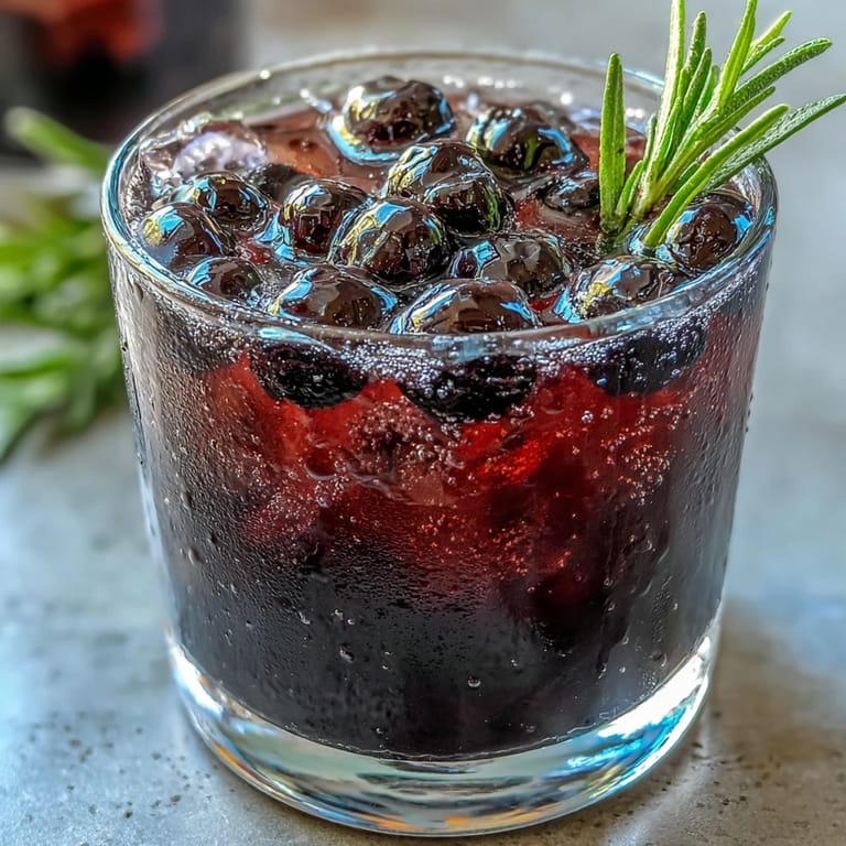Herbaceous rosemary and a bright lemon twist garnish this aromatic, deep purple Black Currant Rosemary Cocktail.