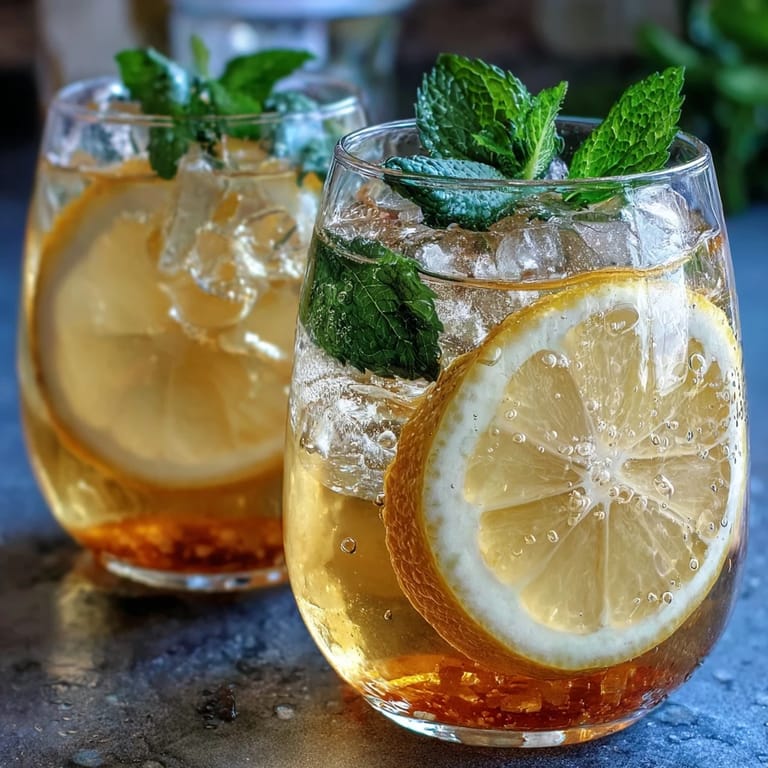 Zesty lemon mocktail featuring non-alcoholic limoncello syrup, sparkling water, and tonic, garnished with mint for a bright, bubbly refreshment.