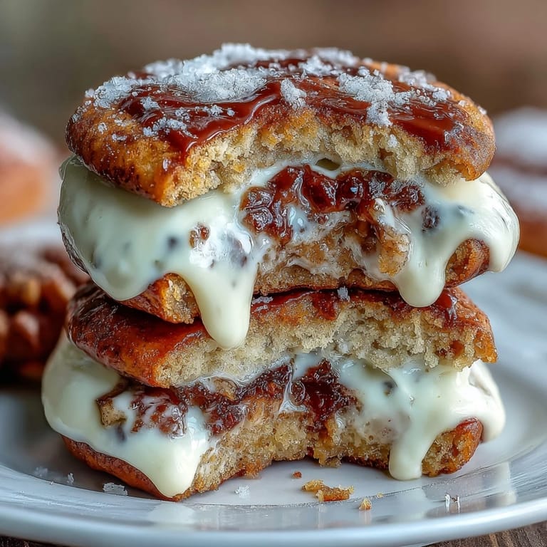 Golden sandwich cookies filled with smooth vanilla cream, inspired by Cookie Run Kingdom.