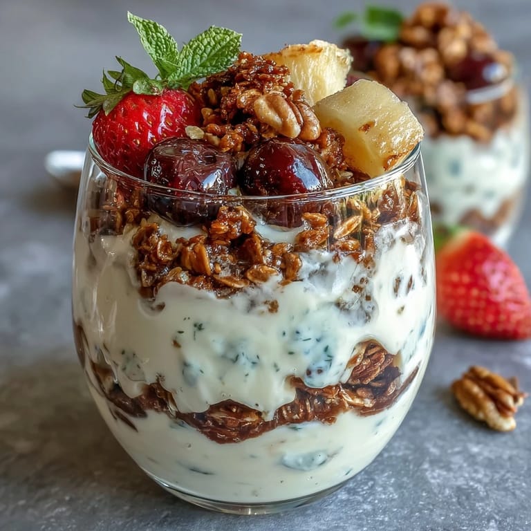 Vibrant soccer-themed snack cups filled with diced pineapple, grapes, blueberries, and vanilla yogurt, finished with granola for a crunchy, nutritious treat.