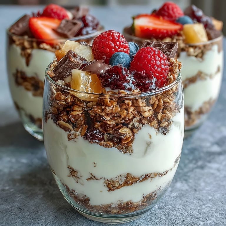 Healthy fruit and granola snack cups in clear cups, featuring strawberries, yogurt, and coconut, decorated with soccer ball toppers for a fun team treat.