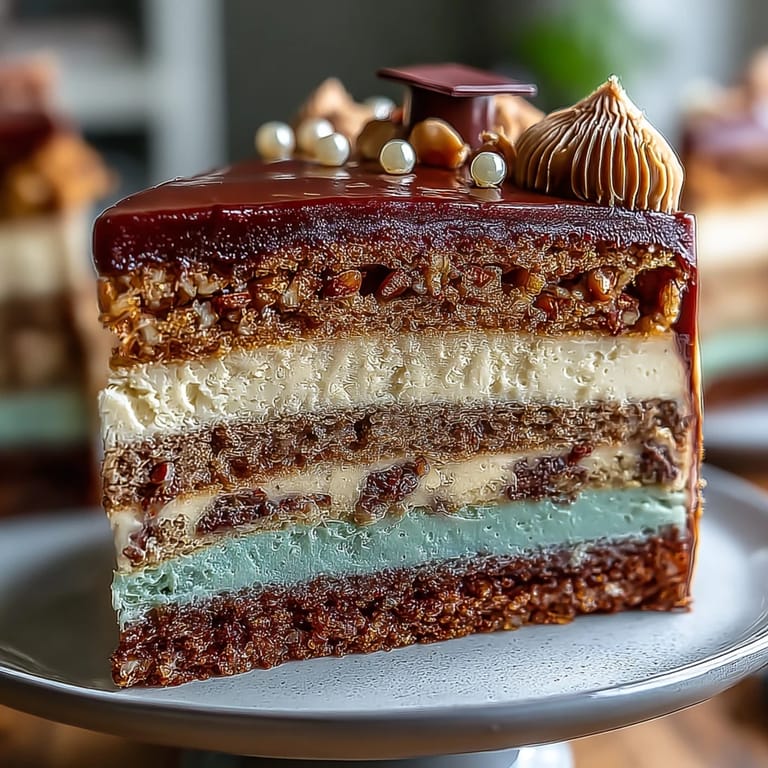 Celebration cake featuring graduated blue ombre layers and elegant buttercream frosting