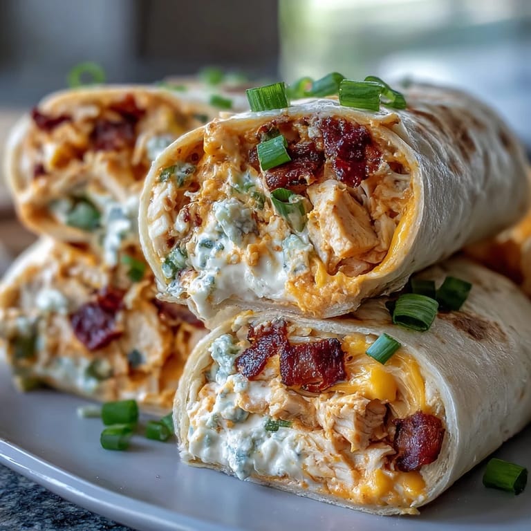 Zesty Buffalo Chicken Cream Cheese Pinwheel Wraps served on a platter, ideal for game day snacks or casual gatherings.
