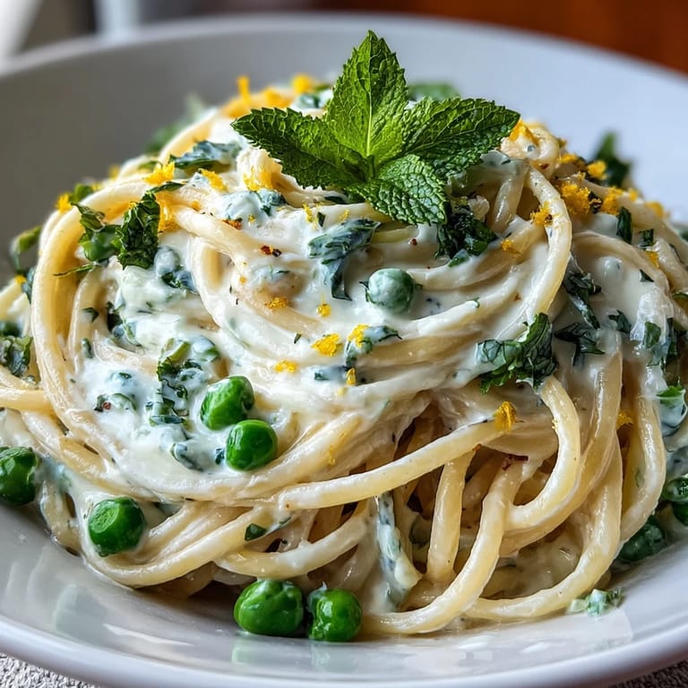 Easy, delicious Lemon Ricotta Pasta, featuring zesty lemon and sweet spring peas.